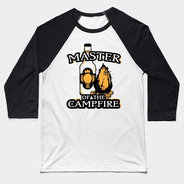 Master Of The Campfire Camping Baseball T-Shirt by chrizy1688